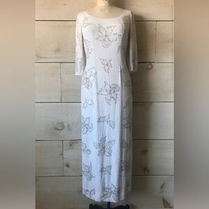 Vintage 1960s Hand Beaded Rayon Gown